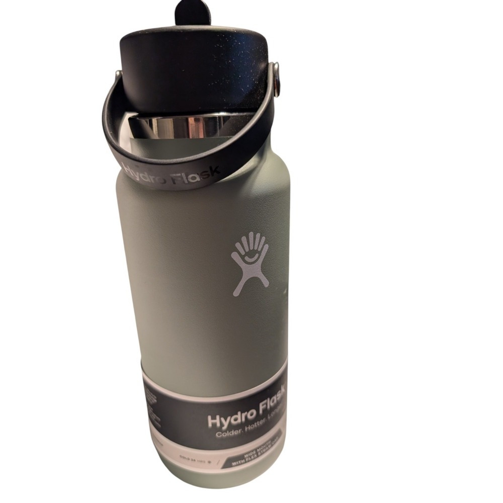 Hydro Flask 32oz Wide Mouth Flex Straw Bottle - Agave New In Box
